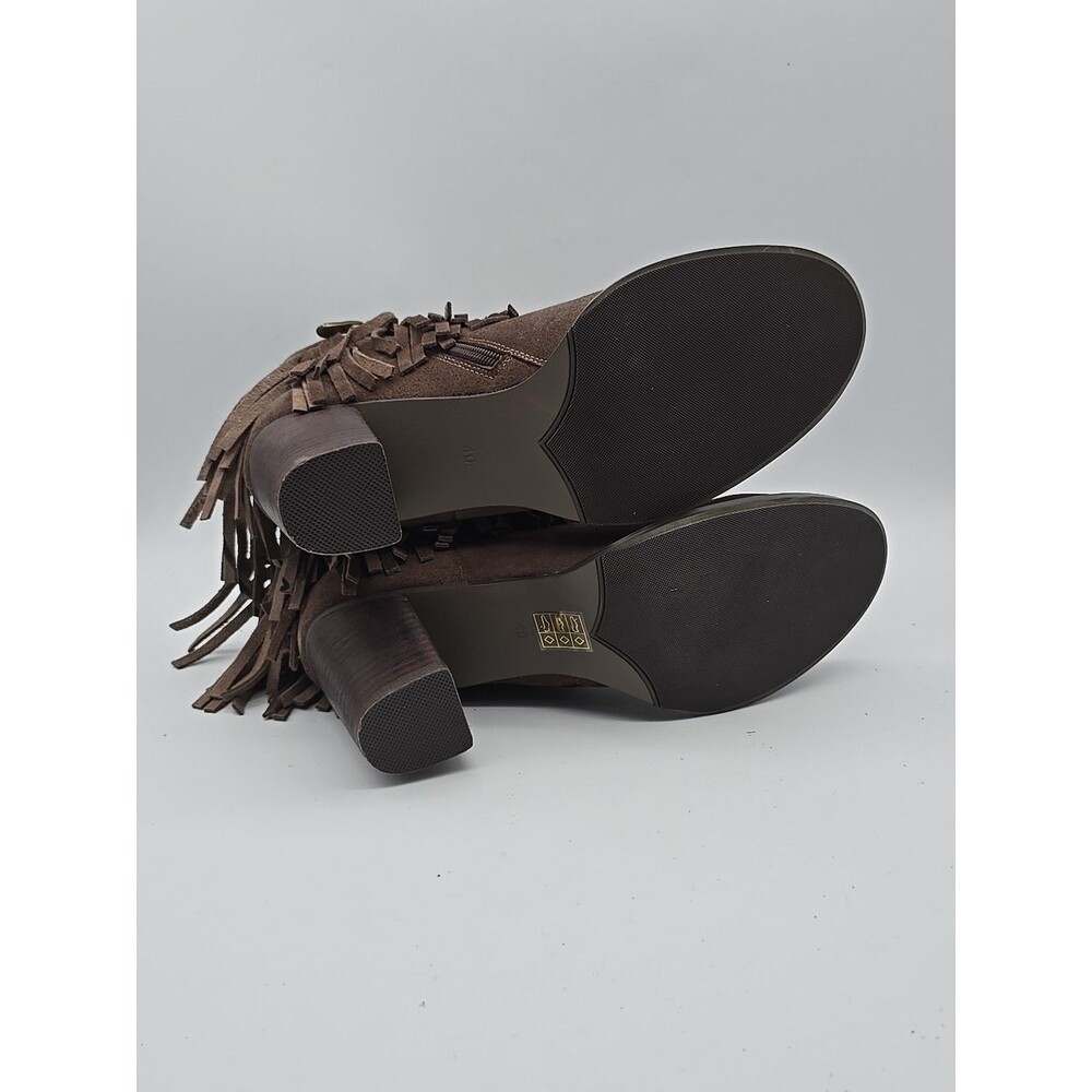 Azura Italian Fashion Women's Brown Suede Fringe Boots Bernat-BRS Size 9/40 NEW - Picture 11 of 11